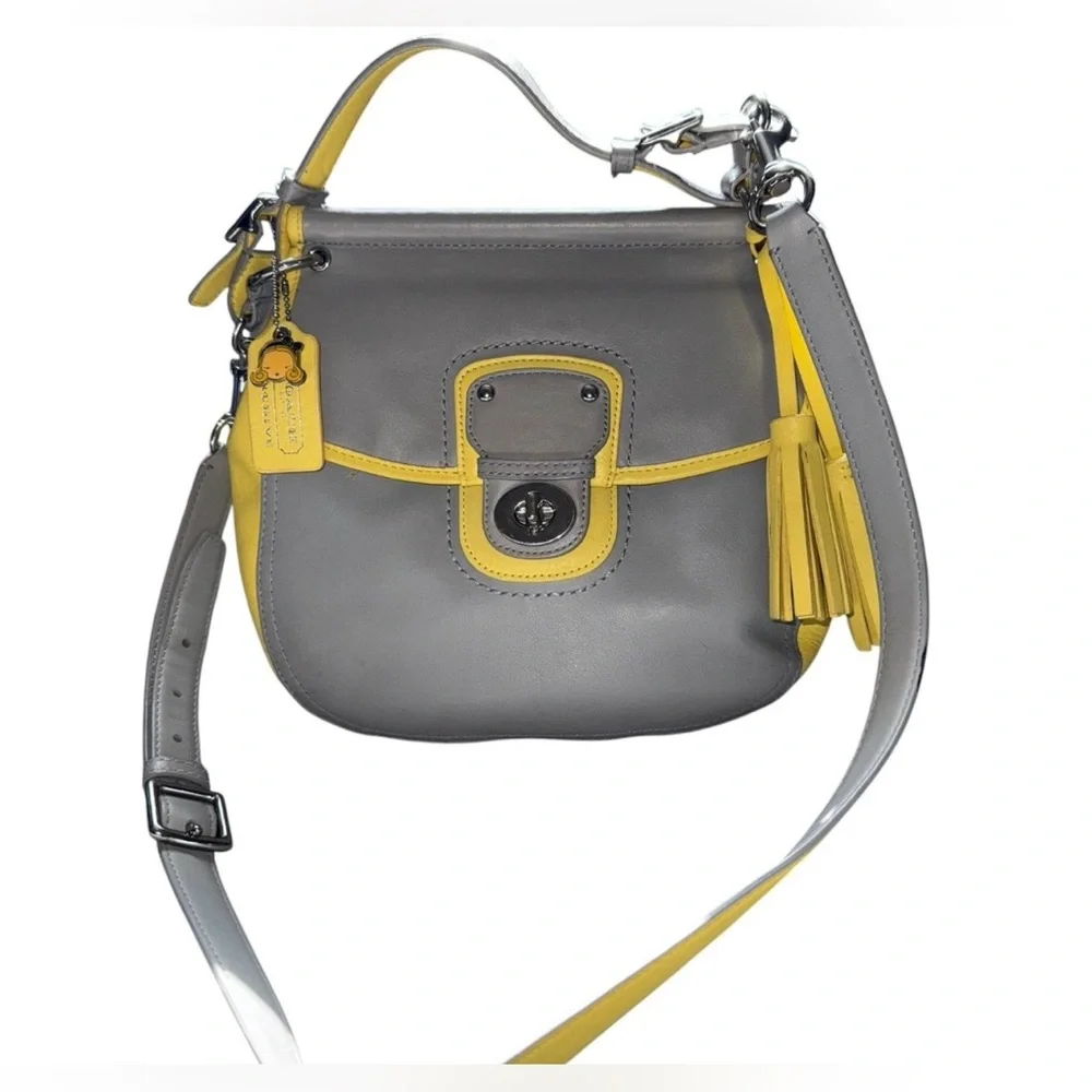 Coach Legacy Willis Archival Crossbody Bag - Gray/Yellow Handbag GUC - Picture 2 of 10